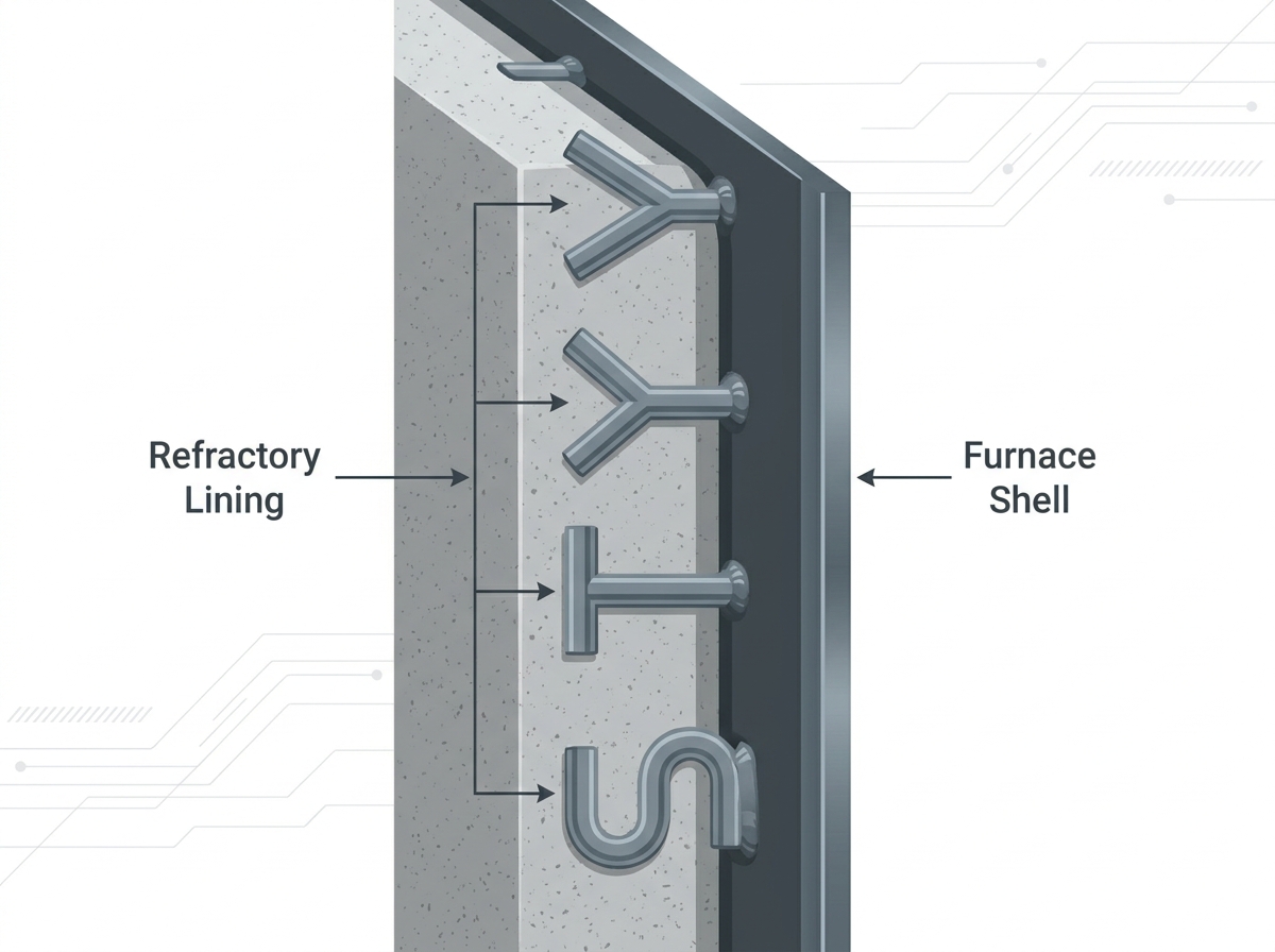 High quality refractory anchor materials for industrial furnaces and boilers